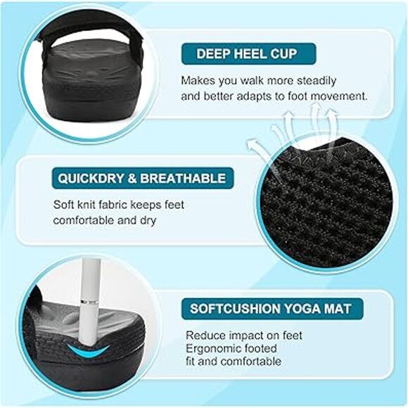 New Joinfree Women Size 9.5 Black Mesh Hook Loop Orthopedic Walking Sandal Shoes - Picture 4 of 5